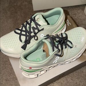 On Women's Mint and White Running Sneakers